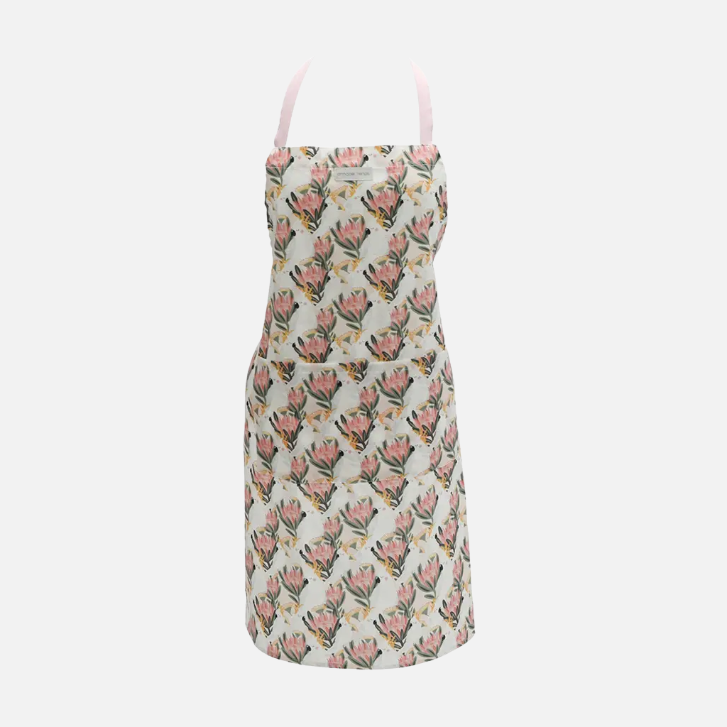 Annabel Trends Adult Apron Cotton Cockatoo Peach