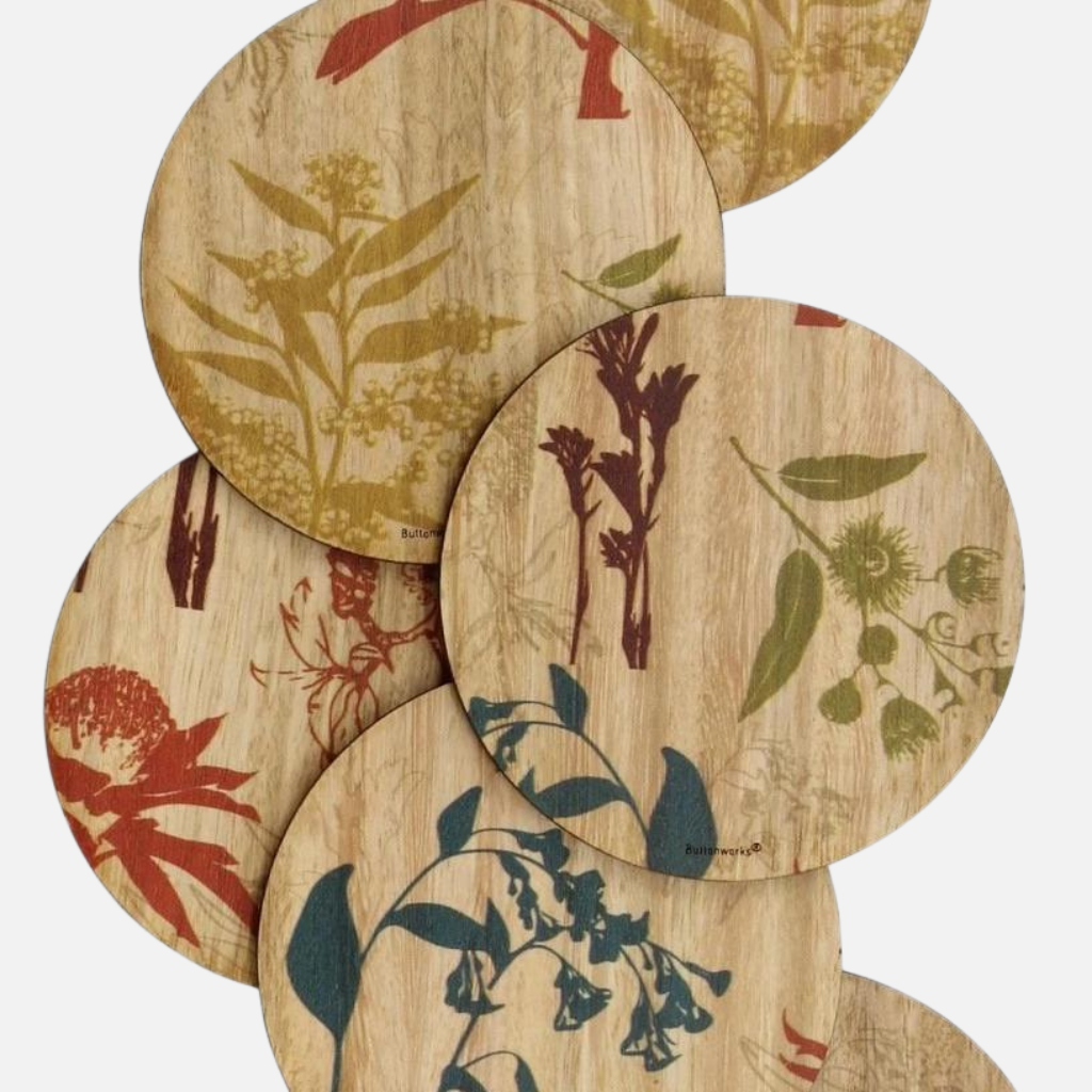 Buttonworks Coasters Assorted Flowers