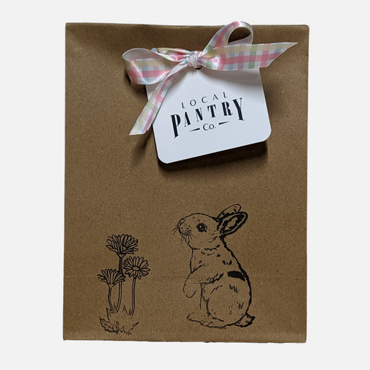 Easter Gift Bag Handstamped Bunny Local Pantry Co 